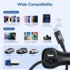 imageApple MFi Certified Syncwire iPhone Car Charger 32W Super Fast Car Phone Charger Cigarette Lighter USB Car Adapter with Buildin 5FT Coiled Lightning Cable for Apple iPhone 14131211XRMax iPad5FT