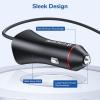 imageApple MFi Certified Syncwire iPhone Car Charger 32W Super Fast Car Phone Charger Cigarette Lighter USB Car Adapter with Buildin 5FT Coiled Lightning Cable for Apple iPhone 14131211XRMax iPad5FT