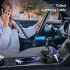 imageApple MFi Certified Syncwire iPhone Car Charger 32W Super Fast Car Phone Charger Cigarette Lighter USB Car Adapter with Buildin 5FT Coiled Lightning Cable for Apple iPhone 14131211XRMax iPad65FT