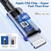 imageApple MFi Certified Syncwire iPhone Car Charger 32W Super Fast Car Phone Charger Cigarette Lighter USB Car Adapter with Buildin 5FT Coiled Lightning Cable for Apple iPhone 14131211XRMax iPad5FT