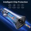 imageApple MFi Certified Syncwire iPhone Car Charger 32W Super Fast Car Phone Charger Cigarette Lighter USB Car Adapter with Buildin 5FT Coiled Lightning Cable for Apple iPhone 14131211XRMax iPad65FT