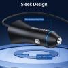 imageApple MFi Certified Syncwire iPhone Car Charger 32W Super Fast Car Phone Charger Cigarette Lighter USB Car Adapter with Buildin 5FT Coiled Lightning Cable for Apple iPhone 14131211XRMax iPad65FT