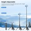 imageSYNCWIRE 55quot Selfie Stick Tripod Allinone Extendable Aluminum Phone Tripod with Rechargeable Bluetooth Remote Compatible with iPhone and More 477 inch SmartphonesBlack