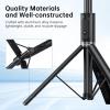 imageSYNCWIRE 55quot Selfie Stick Tripod Allinone Extendable Aluminum Phone Tripod with Rechargeable Bluetooth Remote Compatible with iPhone and More 477 inch SmartphonesBlack