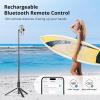 imageSYNCWIRE 55quot Selfie Stick Tripod Allinone Extendable Aluminum Phone Tripod with Rechargeable Bluetooth Remote Compatible with iPhone and More 477 inch SmartphonesBlack