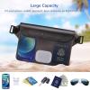 imageSYNCWIRE Waterproof Pouch Bag with Adjustable Waist Strap 2 Pack  IP68 Waterproof Waist Bag Screen Touchable Dry Bag with Adjustable Belt for Beach Swimming Boating Fishing Hiking etcBlackBlack