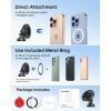 imageSYNCWIRE for MagSafe Car Mount  Kevlar Material Magnetic Phone Holder for Car Dash360 Rotation Strong Magnets Car Phone Holder Compatible iPhone 16 Pro Max 15 14 13Android MagSafe Car AccessoriesSpace Gray