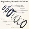 imageSYNCWIRE for MagSafe Ring Holder Magnetic Phone Ring Holder Magnet Cell Phone Grip Finger Ring Kickstand Compatible with iPhone 16 15 14 13 12 Pro Max fits MagSafe AccessoriesBlue Titanium