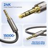 imageSyncwire 35mm Nylon Braided Aux Cable 33ft1mHiFi Sound Audio Auxiliary Input Adapter Male to Male Cord for Headphones Car Home Stereos Speaker iPhone iPad iPod Echo ampamp More  BlackGold Brown