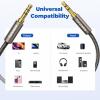 imageSyncwire 35mm Nylon Braided Aux Cable 33ft1mHiFi Sound Audio Auxiliary Input Adapter Male to Male Cord for Headphones Car Home Stereos Speaker iPhone iPad iPod Echo ampamp More  BlackGold Brown