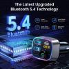imageSyncwire Bluetooth 54 FM Transmitter Car Adapter 48W PD 36W ampamp 12W Light Switch HiFi Bass Sound Fast Charging Wireless Radio Music Adapter LED Display HandsFree Calling Support USB DriveDark Blue