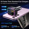 imageSyncwire Bluetooth 54 FM Transmitter Car Adapter 48W PD 36W ampamp 12W Light Switch HiFi Bass Sound Fast Charging Wireless Radio Music Adapter LED Display HandsFree Calling Support USB DriveBlack