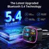 imageSyncwire Bluetooth 54 FM Transmitter Car Adapter 48W PD 36W ampamp 12W Light Switch HiFi Bass Sound Fast Charging Wireless Radio Music Adapter LED Display HandsFree Calling Support USB DriveBlack