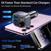 imageSyncwire Bluetooth 54 FM Transmitter Car Adapter 48W PD 36W ampamp 12W Light Switch HiFi Bass Sound Fast Charging Wireless Radio Music Adapter LED Display HandsFree Calling Support USB DriveSilver