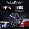 imageSyncwire Bluetooth 54 FM Transmitter Car Adapter 48W PD 36W ampamp 12W Light Switch HiFi Bass Sound Fast Charging Wireless Radio Music Adapter LED Display HandsFree Calling Support USB DriveBlack