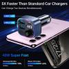 imageSyncwire Bluetooth 54 FM Transmitter Car Adapter 48W PD 36W ampamp 12W Light Switch HiFi Bass Sound Fast Charging Wireless Radio Music Adapter LED Display HandsFree Calling Support USB DriveDark Blue