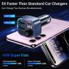 imageSyncwire Bluetooth 54 FM Transmitter Car Adapter 48W PD 36W ampamp 12W Light Switch HiFi Bass Sound Fast Charging Wireless Radio Music Adapter LED Display HandsFree Calling Support USB DriveDark Blue