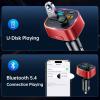 imageSyncwire Bluetooth 54 FM Transmitter Car Adapter 48W PD 36W ampamp 12W Light Switch HiFi Bass Sound Fast Charging Wireless Radio Music Adapter LED Display HandsFree Calling Support USB DriveRed