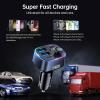 imageSyncwire Bluetooth 54 FM Transmitter Car Adapter 48W PD 36W ampamp 12W Light Switch HiFi Bass Sound Fast Charging Wireless Radio Music Adapter LED Display HandsFree Calling Support USB DriveDark Blue