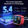 imageSyncwire Bluetooth 54 FM Transmitter Car Adapter 48W PD 36W ampamp 12W Light Switch HiFi Bass Sound Fast Charging Wireless Radio Music Adapter LED Display HandsFree Calling Support USB DriveRed