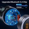 imageSyncwire Bluetooth 54 FM Transmitter for Car 38W PDampampQC30 Dual USB Charging Bluetooth Car Adapter Microphone ampamp Bass Sound MP3 Music Player FM Kit with HandsFree CallingSilver