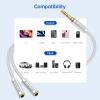 imageSyncwire Headphone Splitter NylonBraided Extension Cable Audio Stereo Y Splitter HiFi Sound 35mm Male To 2 Ports 35mm Female Headset Splitter for Phone PS4 Switch Tablets ampamp MoreSilver