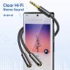imageSyncwire Headphone Splitter NylonBraided Extension Cable Audio Stereo Y Splitter HiFi Sound 35mm Male To 2 Ports 35mm Female Headset Splitter for Phone PS4 Switch Tablets ampamp MoreBlack