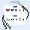 imageSyncwire Headphone Splitter NylonBraided Extension Cable Audio Stereo Y Splitter HiFi Sound 35mm Male To 2 Ports 35mm Female Headset Splitter for Phone PS4 Switch Tablets ampamp MoreBlack