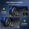imageSyncwire Tire Inflator Portable Air Compressor 150PSI Air Pump for Car Tires 3X Faster Inflation Electric Smart Tire Pump with ExtraLarge LCD Dual Value Display Free Car Tire Valve Caps AutoOffCarbon Fiber