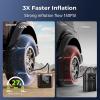 imageSyncwire Tire Inflator Portable Air Compressor 150PSI Air Pump for Car Tires 3X Faster Inflation Electric Smart Tire Pump with ExtraLarge LCD Dual Value Display Free Car Tire Valve Caps AutoOffCarbon Fiber
