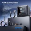 imageSyncwire Tire Inflator Portable Air Compressor 150PSI Air Pump for Car Tires 3X Faster Inflation Electric Smart Tire Pump with ExtraLarge LCD Dual Value Display Free Car Tire Valve Caps AutoOffCarbon Fiber