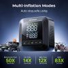 imageSyncwire Tire Inflator Portable Air Compressor 150PSI Air Pump for Car Tires 3X Faster Inflation Electric Smart Tire Pump with ExtraLarge LCD Dual Value Display Free Car Tire Valve Caps AutoOffCarbon Fiber