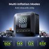 imageSyncwire Tire Inflator Portable Air Compressor 150PSI Air Pump for Car Tires 3X Faster Inflation Electric Smart Tire Pump with ExtraLarge LCD Dual Value Display Free Car Tire Valve Caps AutoOffBlack