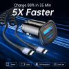 imageSyncwire USB C Car Charger 60W PD 30W ampamp QC 30W Fast Charging USB Adapter with 5FT Type C Coiled Cable Compatible with iPhone 1616 Plus16 Pro16 Pro MaxGalaxy S23S22 Google Pixel 77ProBlack