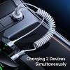 imageSyncwire USB C Car Charger 60W PD 30W ampamp QC 30W Fast Charging USB Adapter with 5FT Type C Coiled Cable Compatible with iPhone 1616 Plus16 Pro16 Pro MaxGalaxy S23S22 Google Pixel 77ProWhite 90W
