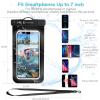 imageSyncwire Waterproof Mobile Phone Case Pack of 2 Underwater Mobile Phone Case 7 Inch Waterproof Mobile Phone Case with Side Buttons Seamless Design for iPhone 14 13 12 11 Pro XS Max Mini SE XR X 8black