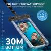 imageSyncwire Waterproof Mobile Phone Case Pack of 2 Underwater Mobile Phone Case 7 Inch Waterproof Mobile Phone Case with Side Buttons Seamless Design for iPhone 14 13 12 11 Pro XS Max Mini SE XR X 8BlackGreen