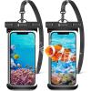 imageSyncwire Waterproof Mobile Phone Case Pack of 2 Underwater Mobile Phone Case 7 Inch Waterproof Mobile Phone Case with Side Buttons Seamless Design for iPhone 14 13 12 11 Pro XS Max Mini SE XR X 8Transparent
