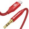 imageSYNCWIRE Lightning to 35mm iPhone Aux Cord 33FT Apple MFI Certified Aux Cord for iPhone Car Stereo Compatible with iPhone 14131211 Pro MaxProPlusMiniXRXS8 Plus  RedRed