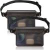 imageSYNCWIRE Waterproof Pouch Bag with Adjustable Waist Strap 2 Pack  IP68 Waterproof Waist Bag Screen Touchable Dry Bag with Adjustable Belt for Beach Swimming Boating Fishing Hiking etcBlackBlack