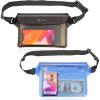 imageSYNCWIRE Waterproof Pouch Bag with Adjustable Waist Strap 2 Pack  IP68 Waterproof Waist Bag Screen Touchable Dry Bag with Adjustable Belt for Beach Swimming Boating Fishing Hiking etcBlue and black