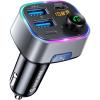 imageSyncwire Bluetooth 54 FM Transmitter Car Adapter 48W PD 36W ampamp 12W Light Switch HiFi Bass Sound Fast Charging Wireless Radio Music Adapter LED Display HandsFree Calling Support USB DriveSilver
