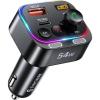 imageSyncwire Bluetooth 54 FM Transmitter Car Adapter 54W PD 36W ampamp 18W Stronger Dual Mics Light Switch HiFi Bass Sound Fast Charging Wireless Radio Receiver HandsFree Calling LED DisplayBlack