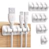 imageSyncwire Cable Clips 5 Pack Gray Cord Organizer Cable Management Self Adhesive Cable Holder for Organizing Cable Cords Ideal for Home Office Cubicle Car Nightstand Desk AccessoriesWhite