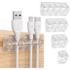 imageSyncwire Cable Clips 5 Pack Gray Cord Organizer Cable Management Self Adhesive Cable Holder for Organizing Cable Cords Ideal for Home Office Cubicle Car Nightstand Desk AccessoriesClear