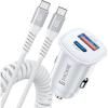imageSyncwire USB C Car Charger 60W PD 30W ampamp QC 30W Fast Charging USB Adapter with 5FT Type C Coiled Cable Compatible with iPhone 1616 Plus16 Pro16 Pro MaxGalaxy S23S22 Google Pixel 77ProWhite 90W