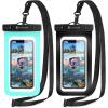 imageSyncwire Waterproof Mobile Phone Case Pack of 2 Underwater Mobile Phone Case 7 Inch Waterproof Mobile Phone Case with Side Buttons Seamless Design for iPhone 14 13 12 11 Pro XS Max Mini SE XR X 8BlackGreen