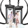 imageSyncwire Waterproof Mobile Phone Case Pack of 2 Underwater Mobile Phone Case 7 Inch Waterproof Mobile Phone Case with Side Buttons Seamless Design for iPhone 14 13 12 11 Pro XS Max Mini SE XR X 8BlackBlack