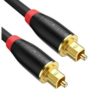 imageOptical Audio Cable 6ft Syncwire Digital Toslink Cable for Soundbar Male to Male Nylon Braided 24K Gold Plated SPDIF Optic Cord for TV Home Theater6 Feet  2M