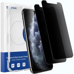 imageSYNCWIRE Privacy Screen Protector for iPhone 11 ProXSX10 Pack of 2 AntiSpy 9H Hardness Shatterproof Screen Protector 3D BubbleFree Protective Glass Privacy Screen Protectorfor iPhone 11 ProXXS58